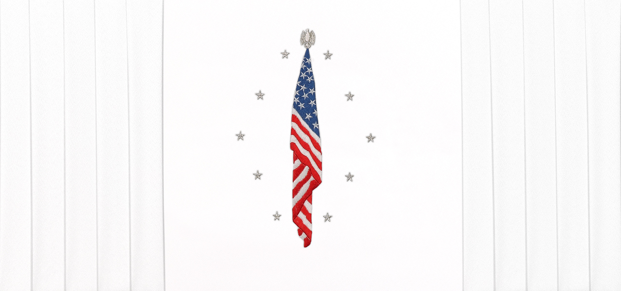 Flag At Rest Curtains White Faux